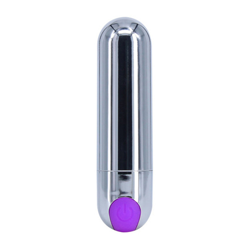 Вибропуля Strong Bullet Vibrator Silver/Purple USB 10 режимов вибрации