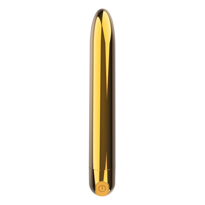 Вибропуля Ultra Power Bullet USB Glossy Gold 10 режимов вибрации