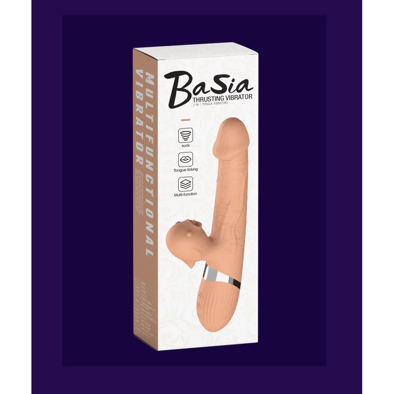 Вибратор-кролик Basia 2 in 1 USB 9 режимов вибрации и 5 скоростей движения