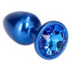 Анальная пробка с камнем голубая Plug Pleasure Night размер S