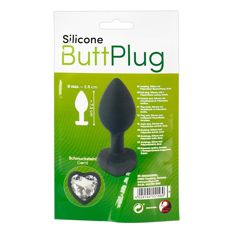Анальная пробка с камнем You2Toys Silicone Butt Plug, силикон