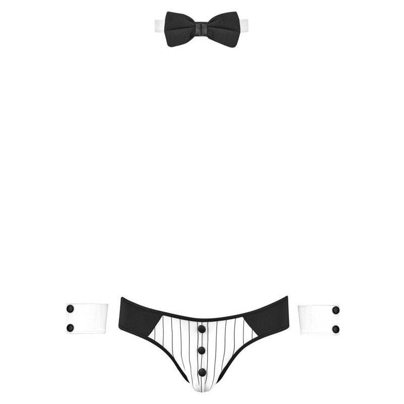 Мужской костюм Sven Joy Ment Men's Jock Briefs из трех предметов, черно-белый, размер M