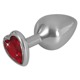 Анальная металлическая пробка You2Toys Diamond Butt Plug с красным камнем, Large