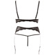 Сексуальный комплект Abierta Fina, L, с открытой грудью, с интимным доступом, с жемчугом, черный