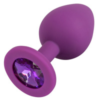 Анальна силіконова пробка з каменем You2Toys Colorful Joy Jewel, фіолетова, Medium Анальна силіконова пробка з каменем You2Toys Colorful Joy Jewel, фіолетова, Medium