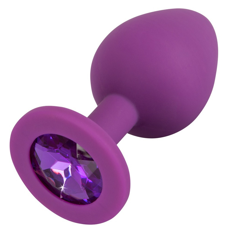 Анальная силиконовая пробка с камнем You2Toys Colorful Joy Jewel, фиолетовая, Medium