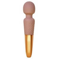 Вибратор микрофон Sweet Em Velvet Lure, 28 режимов вибрации, бежевый с золотом