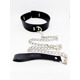 Ошейник с поводком DS Fetish snake skin под кожу змеи черный