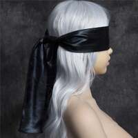 Повязка на глаза глянцевая DS Fetish, 150 см х 7.5 см, черная