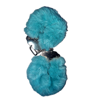 Наручники DS Fetish Plush handcuffs, метал з хутром, блакитний Наручники DS Fetish Plush handcuffs, метал з хутром, блакитний