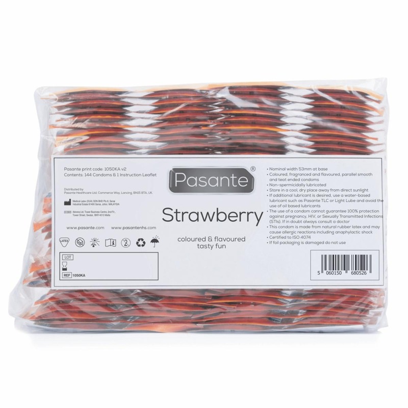 Презервативы оральные Pasante Strawberry Flavour, 144 шт