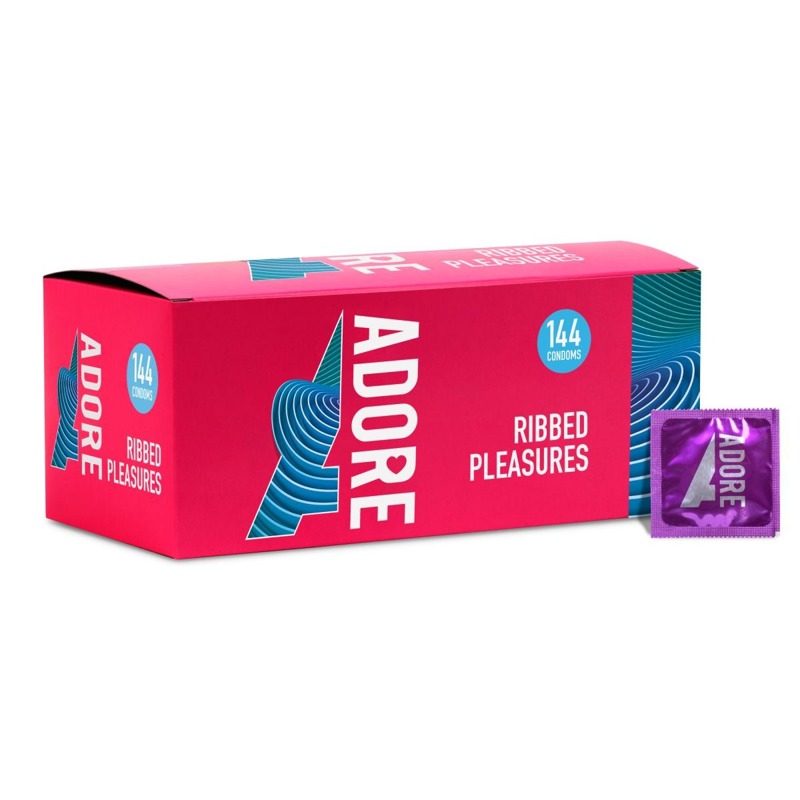 Ребристые презервативы Pasante Adore Ribbed Pleasure, 144 шт
