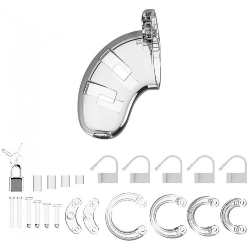 Мужской пояс верности ManCage №1 Transparent 3.5 Inch, прозрачный пластик