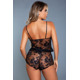 Кружевной комплект Fleur Cami топ и шортики черный, S/M