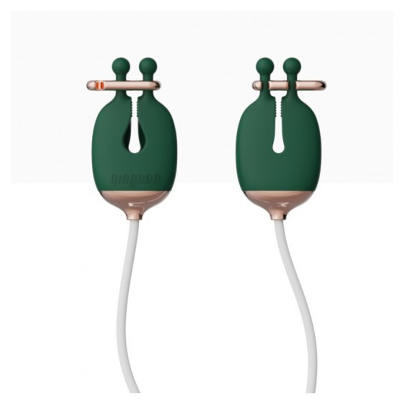 Зажимы для сосков с вибрацией Qingnan No.2 Vibrating Nipple Clamps Green