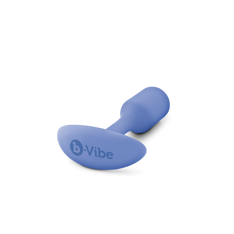 Анальная пробка со смещенным центром тяжести, S, B-vibe Snug Plug 1 фиолетовая, 8.6 х 2.2 см