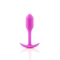 Анальная пробка со смещенным центром тяжести, S, B-vibe Snug Plug 1 розовая, 8.6 х 2.2 см