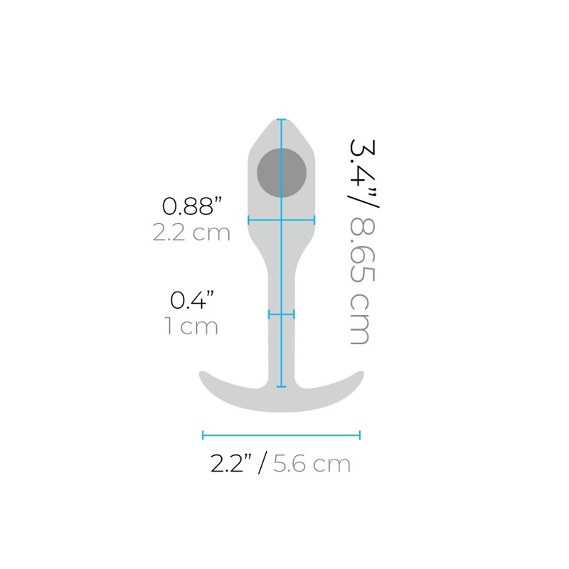 Анальная пробка со смещенным центром тяжести, S, B-vibe Snug Plug 1 черная, 8.6 х 2.2 см