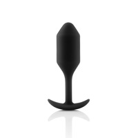 Анальная пробка со смещенным центром тяжести B-Vibe Snug Plug 2, силиконовая, черная