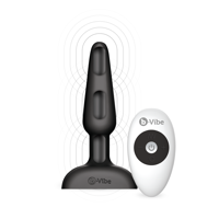Анальная пробка с 3 моторами B-Vibe - Trio Remote Control Butt, черная