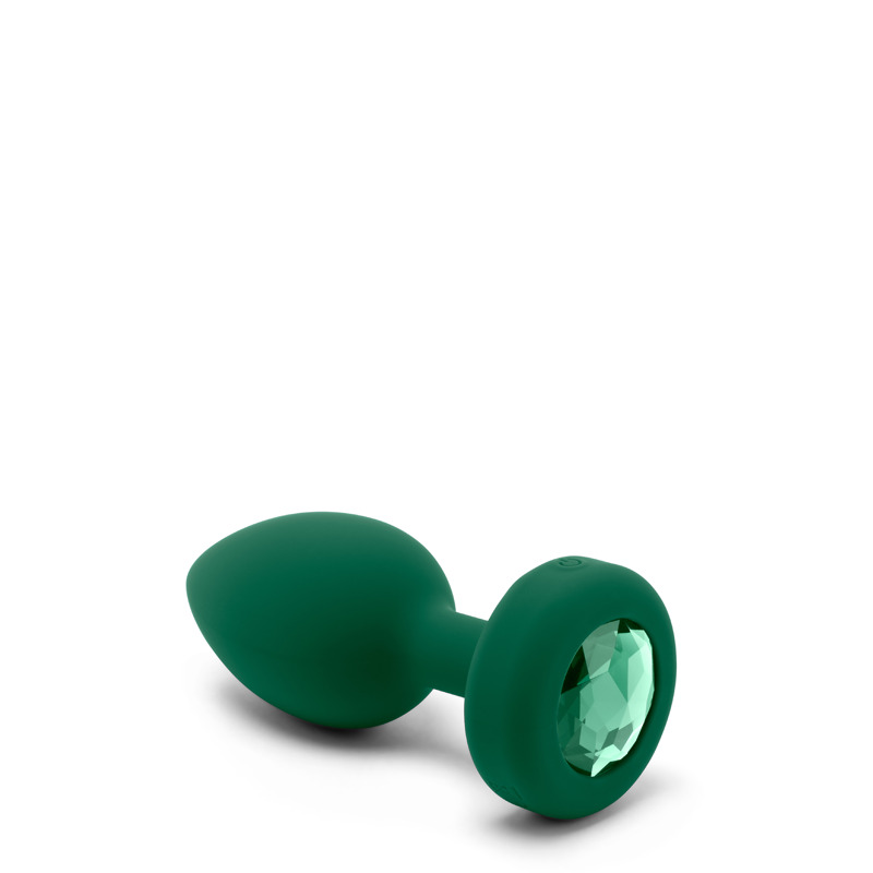 Анальная пробка с вибрацией и пультом B-Vibe - Vibrating Jewel Plug M/L Emerald