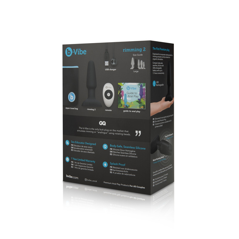 Анальная пробка с вибрацией и пультом управления B-VIBE RIMMING PLUG 2, черная