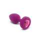Анальная пробка с вибрацией B-Vibe Vibrating Jewel Plug S/M Pink Ruby, силиконовая, розовая