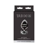 Анальна металева пробка M із чорним каменем Butt Plug With Diamond Jewel Taboom Анальна металева пробка M із чорним каменем Butt Plug With Diamond Jewel Taboom