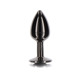 Анальная металлическая пробка M с черным камнем Butt Plug With Diamond Jewel Taboom