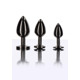 Анальная металлическая пробка M с черным камнем Butt Plug With Diamond Jewel Taboom