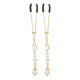 Зажимы на соски с бусинами Taboom Nipple Play Tweezers With Pearls, золотистые