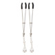 Зажимы на соски с бусинами Taboom Nipple Play Tweezers With Pearls, серебряные