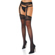 Кружевные колготы с имитацией чулок Daring Intimates, с открытой интимной зоной, черные, One Size