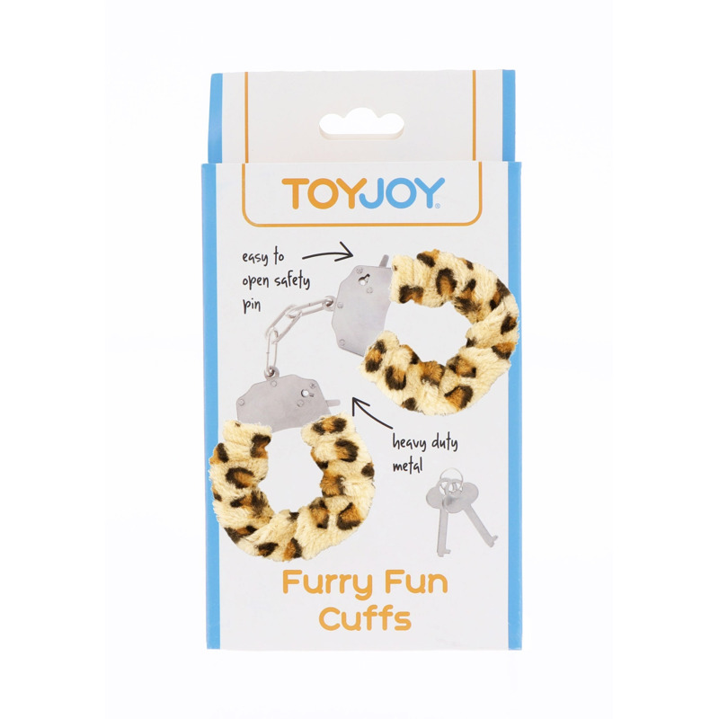 Наручники с мехом Toy Joy леопардовые