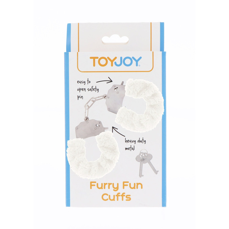 Наручники с мехом Toy Joy белые