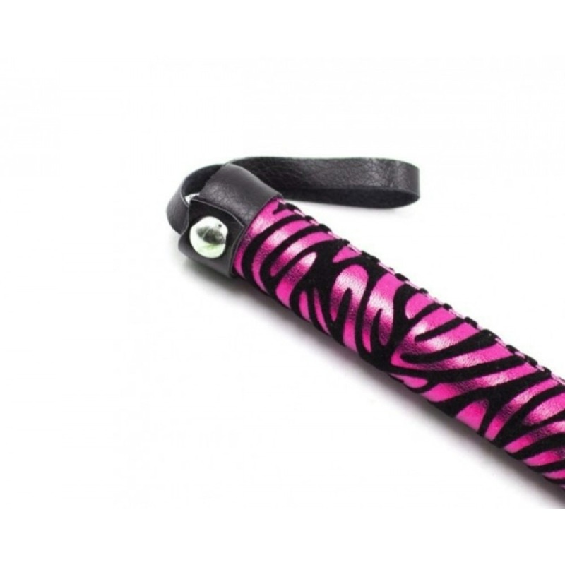 Флоггер DS Fetish леопард фиолетовый flogger M