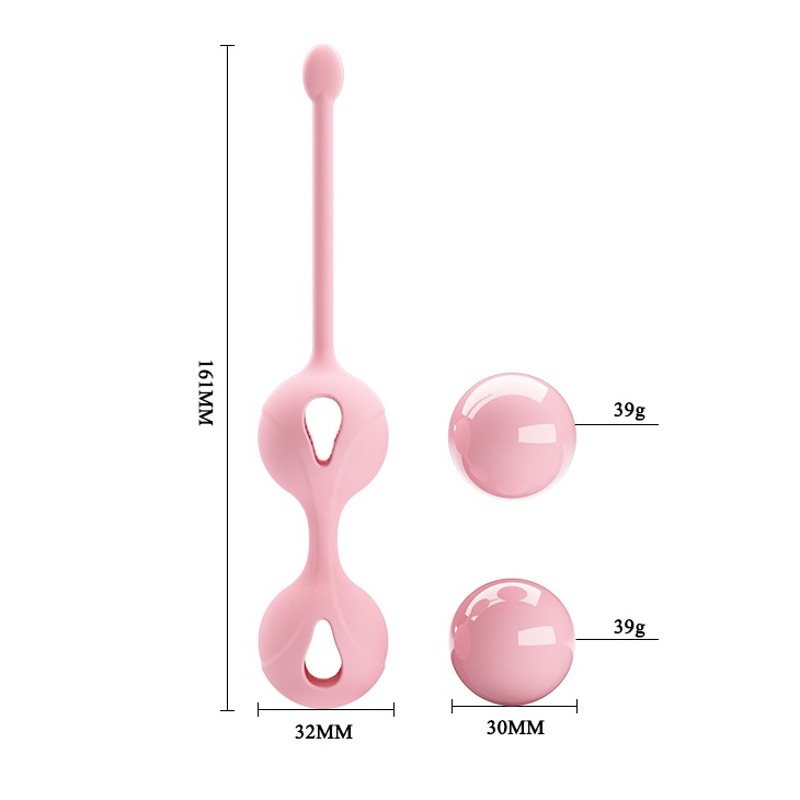 Вагинальный шарики нежно розового цвета Kegel tighten up2