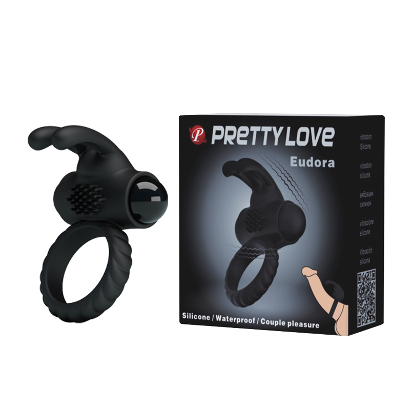 Эрекционное виброкольцо Pretty Love, черное, силикон