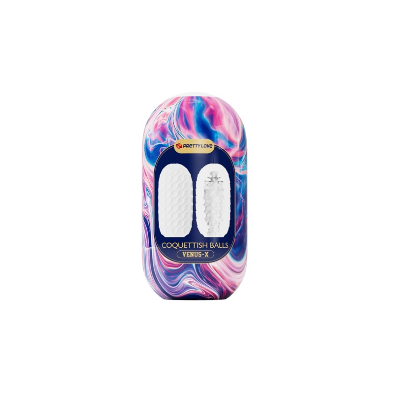 Мастурбатор хай-тек Venus-X Egg VIOLET двусторонний рельеф, белый, фиолетовый, 13.1 х 6.5. см