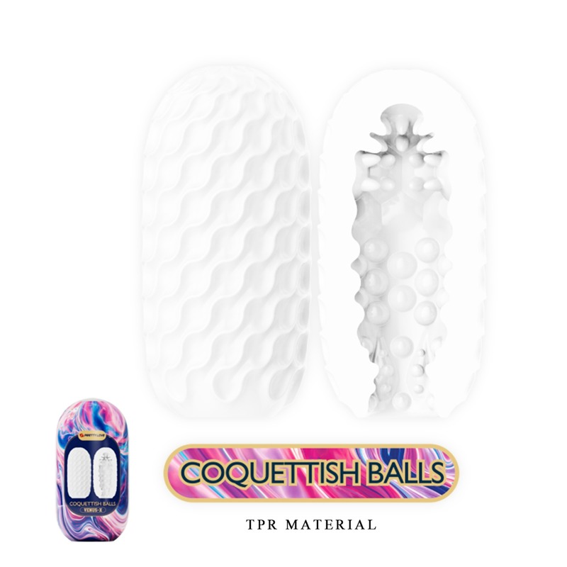 Мастурбатор хай-тек Venus-X Egg VIOLET двусторонний рельеф, белый, фиолетовый, 13.1 х 6.5. см