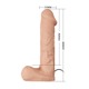 Страпон гигантский реалистичный, с вибрацией Baile Ultra с проводным пультом, бежевый, 26 х 5.5 см