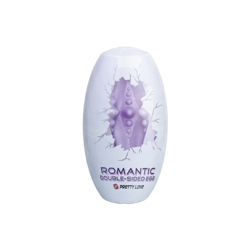 Мастурбатор яйцо Pretty Love двустороннее, рельефное, фиолетовое, 8.6 х 4.6 см