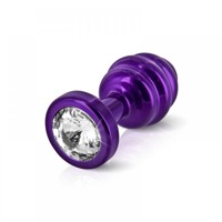 Анальна пробка з каменем Diogol Ano Butt Plug Geribbeld Paars 35 mm Анальна пробка з каменем Diogol Ano Butt Plug Geribbeld Paars 35 mm