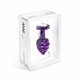 Анальная пробка с камнем Diogol Ano Butt Plug Geribbeld Paars 35 mm