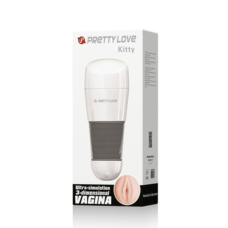 Мастурбатор вагина реалистичный в белой колбе Pretty Love Kitty Vagina