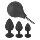 Набор Black Velvet анальные пробки и анальный душ, 4 предмета, черного цвета