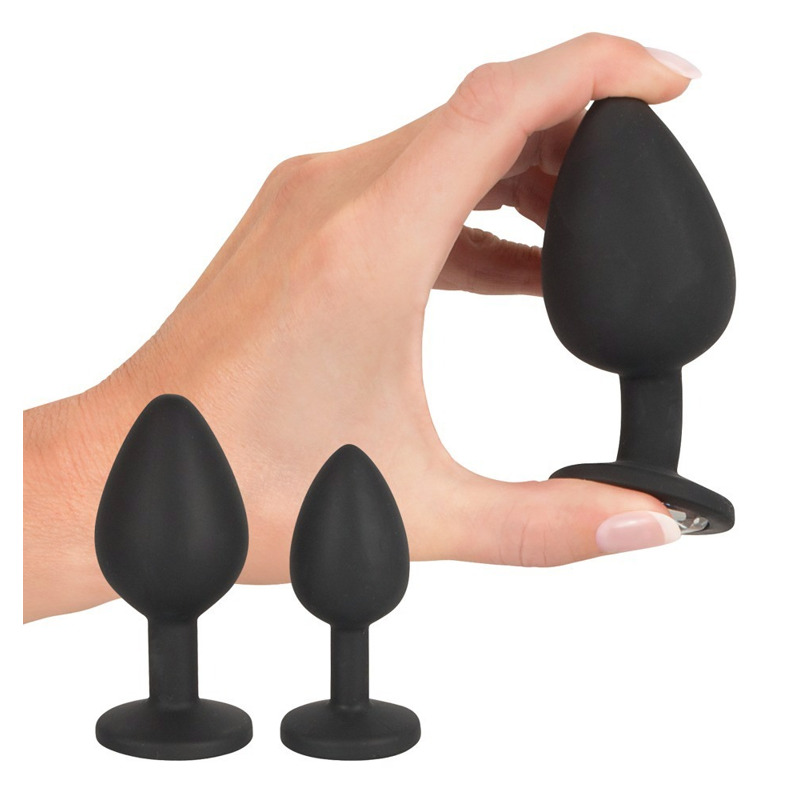 Набор Black Velvet анальные пробки и анальный душ, 4 предмета, черного цвета