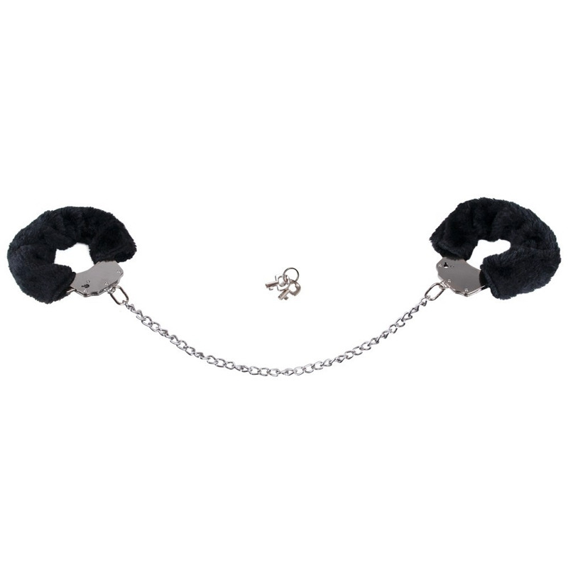Наручники металлические You2Toys Bigger Furry Handcuffs с черным мехом