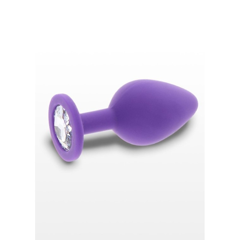Анальная пробка с прозрачным кристаллом Toy Joy Diamond Booty Jewel фиолетовый, Medium
