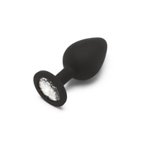 Анальная пробка с кристаллом ToyJoy Diamond Booty Jewel, черный, Medium